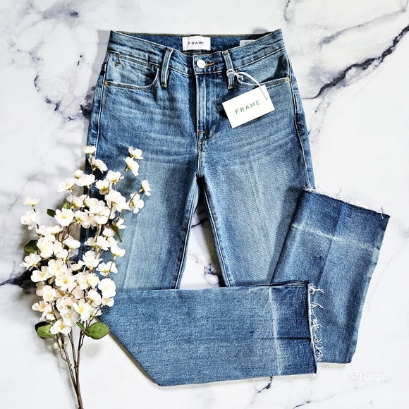 NWT Frame Le High Straight Jean in Imogen Dip - Picture 5 of 17